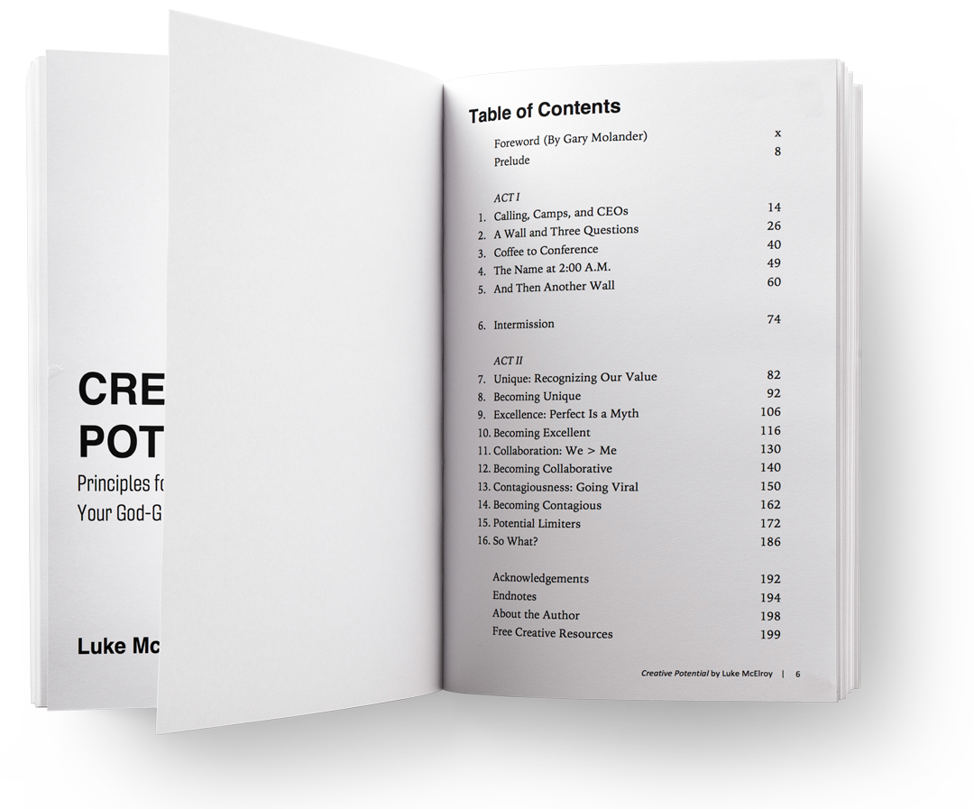 Table of Contents for Creative Potential Book